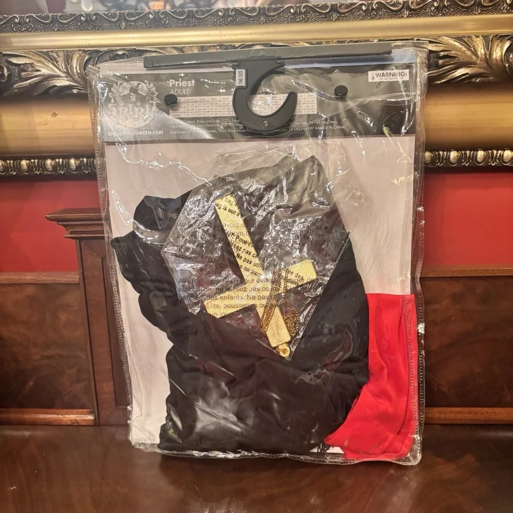 Spirit Halloween Priest Costume Adult One Size Fits Most Robe Sash Cross New - Picture 2 of 4